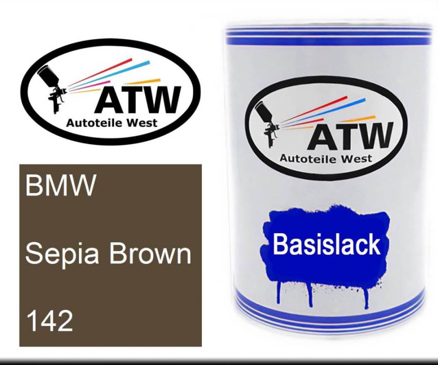 BMW, Sepia Brown, 142: 500ml Lackdose, von ATW Autoteile West.